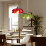 Load image into Gallery viewer, Dorian Vintage Tulip Petal Glass Floral Pendant Light