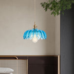 Load image into Gallery viewer, Dorian Vintage Tulip Petal Glass Floral Pendant Light