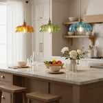 Load image into Gallery viewer, Dorian Vintage Tulip Petal Glass Floral Pendant Light