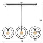 Load image into Gallery viewer, Industrial Metal Interlocking Rings 3-Light Pendant Light