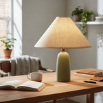 Load image into Gallery viewer, Matteo Minimalist Raffia Ceramic Base Table Lamp