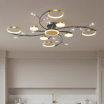 Load image into Gallery viewer, Modern Crystal Interlocking Round Ring Ceiling Light