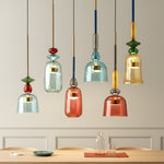 Charger l'image dans la visionneuse de la galerie, Suspension scandinave artisanale en forme de galets de verre colorés