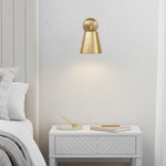 Load image into Gallery viewer, Vintage Antique Brass Conical Wall Sconce