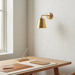 Load image into Gallery viewer, Vintage Antique Brass Conical Wall Sconce