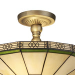 Charger l'image dans la visionneuse de la galerie, Plafonnier bol en vitrail style Tiffany vintage