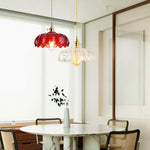 Load image into Gallery viewer, Dorian Vintage Tulip Petal Glass Floral Pendant Light