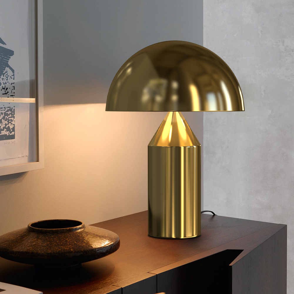 Corvin Modern Mushroom Shaped Metal Table Lamp