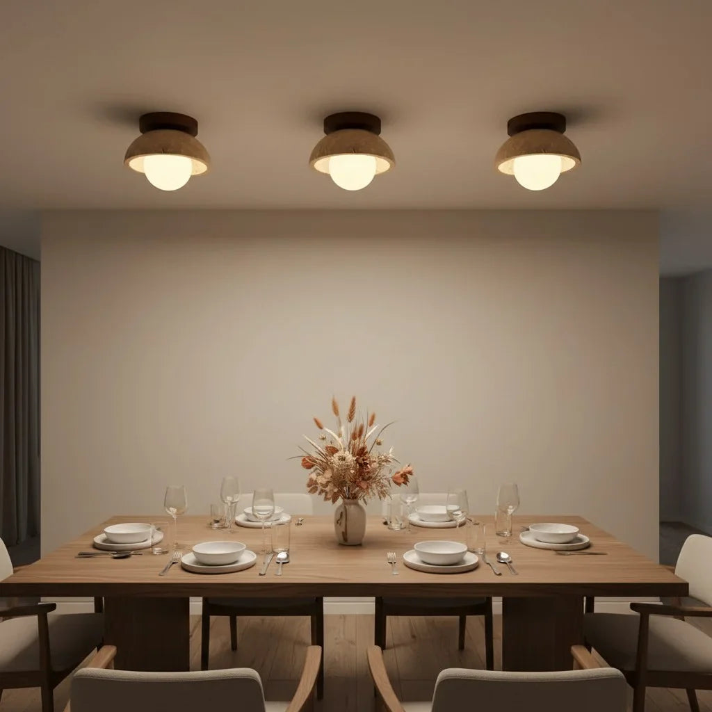 Bjorn Wabi-Sabi Travertine Ceiling Light