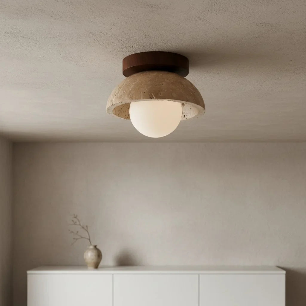 Bjorn Wabi-Sabi Travertine Ceiling Light