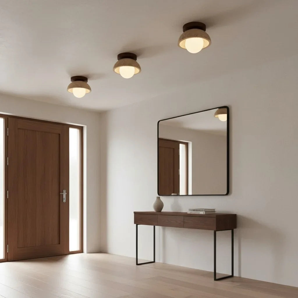 Bjorn Wabi-Sabi Travertine Ceiling Light