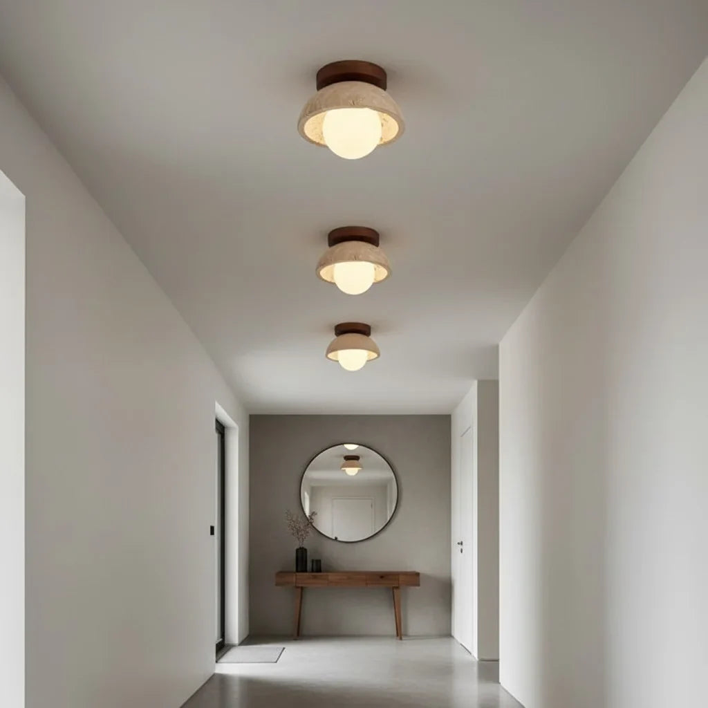 Bjorn Wabi-Sabi Travertine Ceiling Light