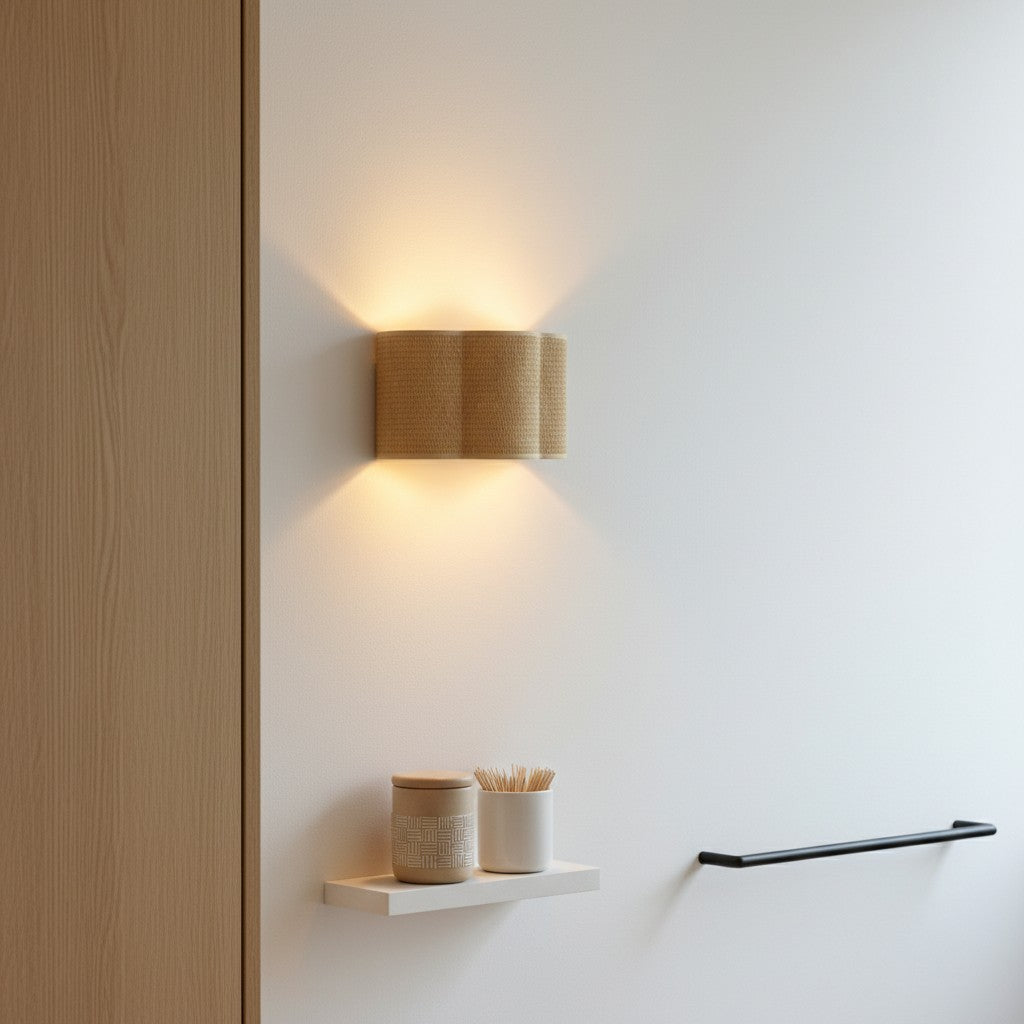 Applique murale bohème-chic rétro tissée couleur camel