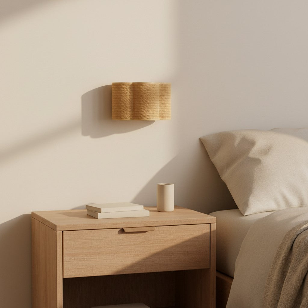 Applique murale bohème-chic rétro tissée couleur camel