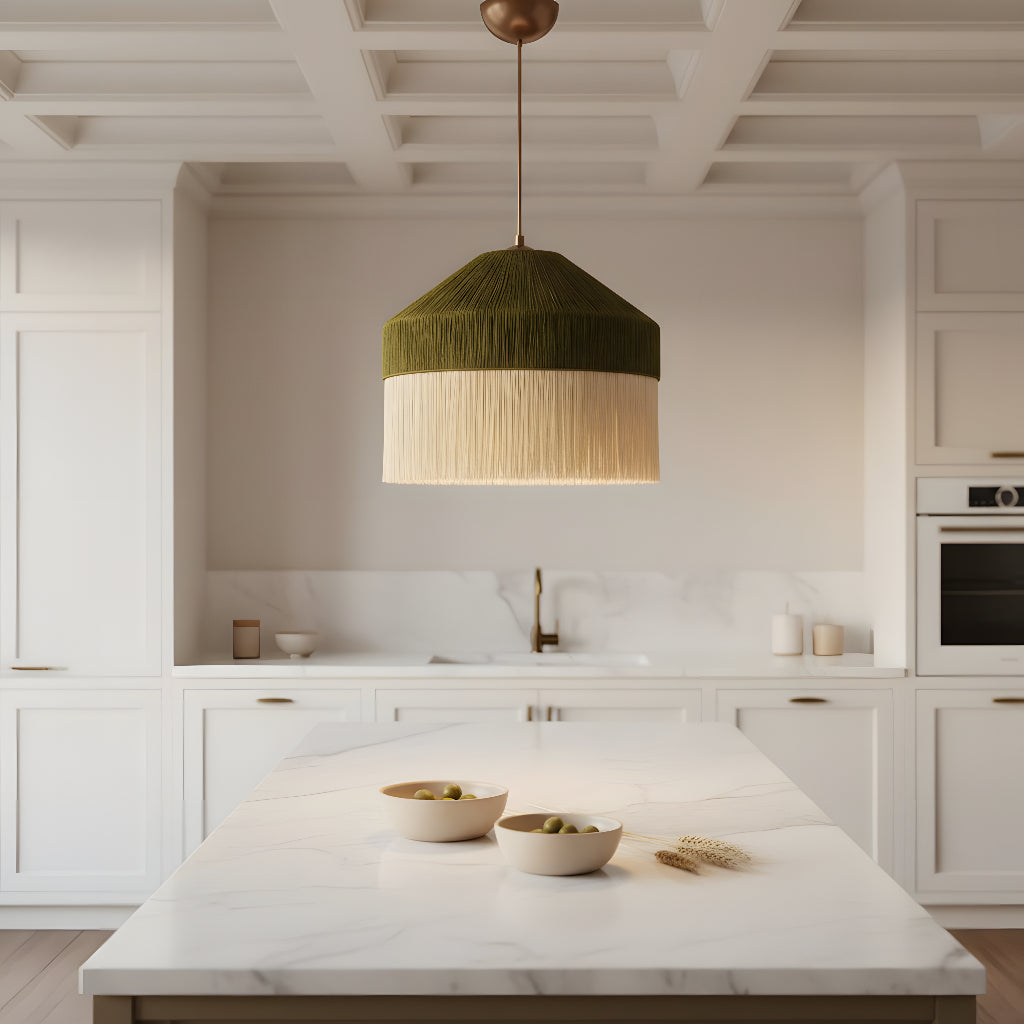 Boho Chic Macrame Dome Pendant Light