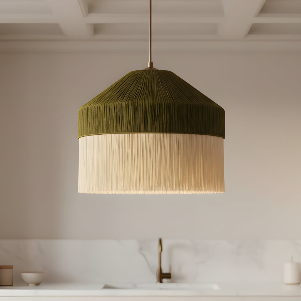 Boho Chic Macrame Dome Pendant Light