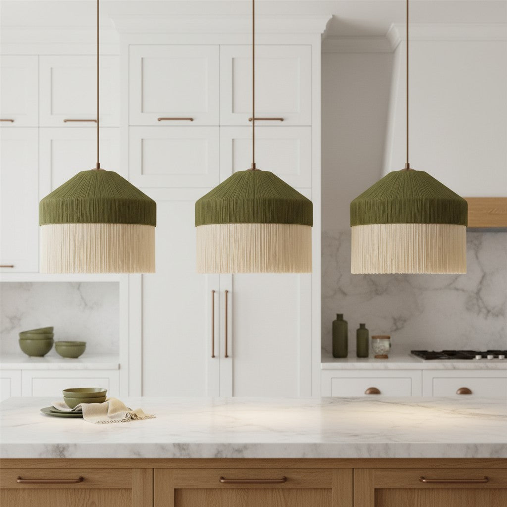 Boho Chic Macrame Dome Pendant Light