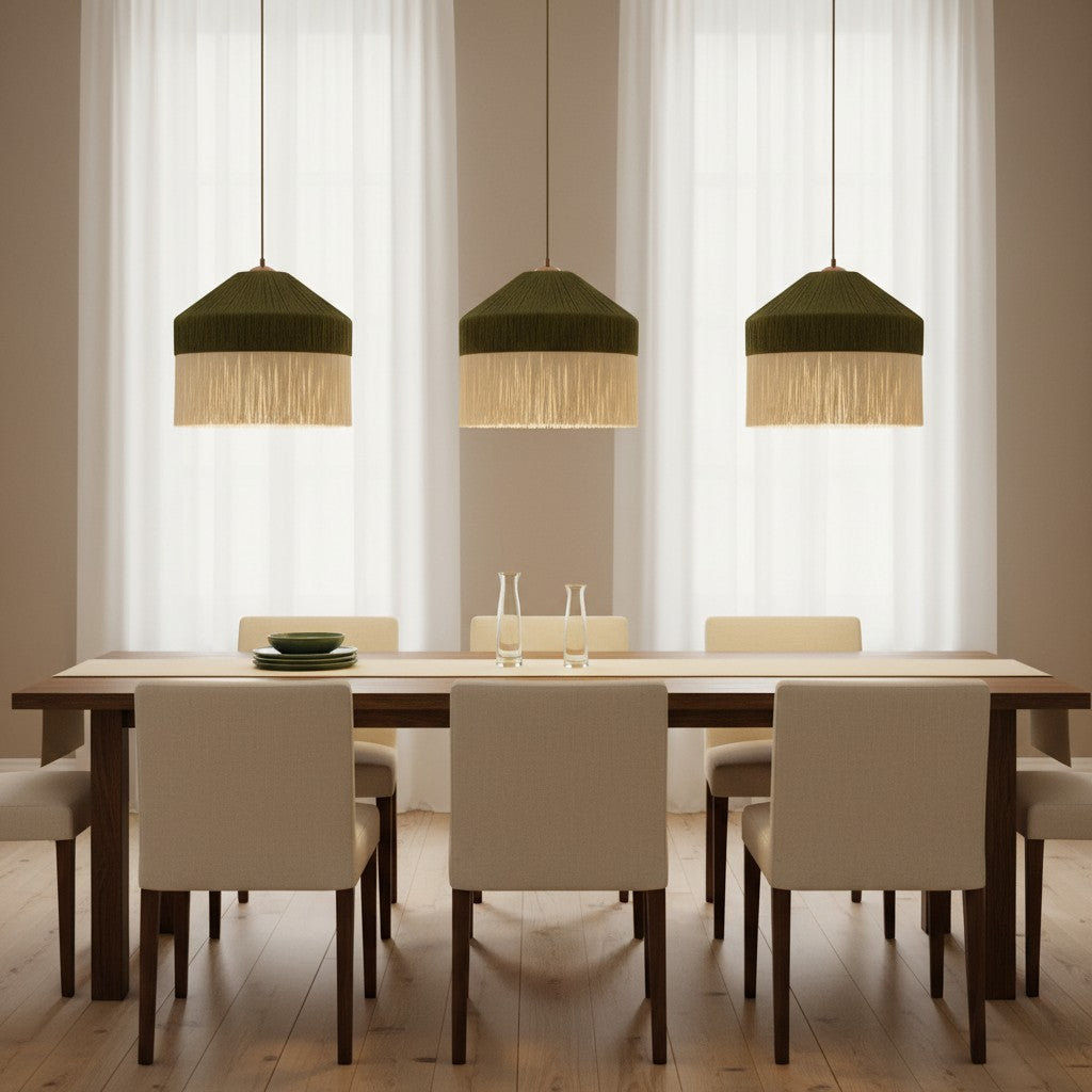 Boho Chic Macrame Dome Pendant Light