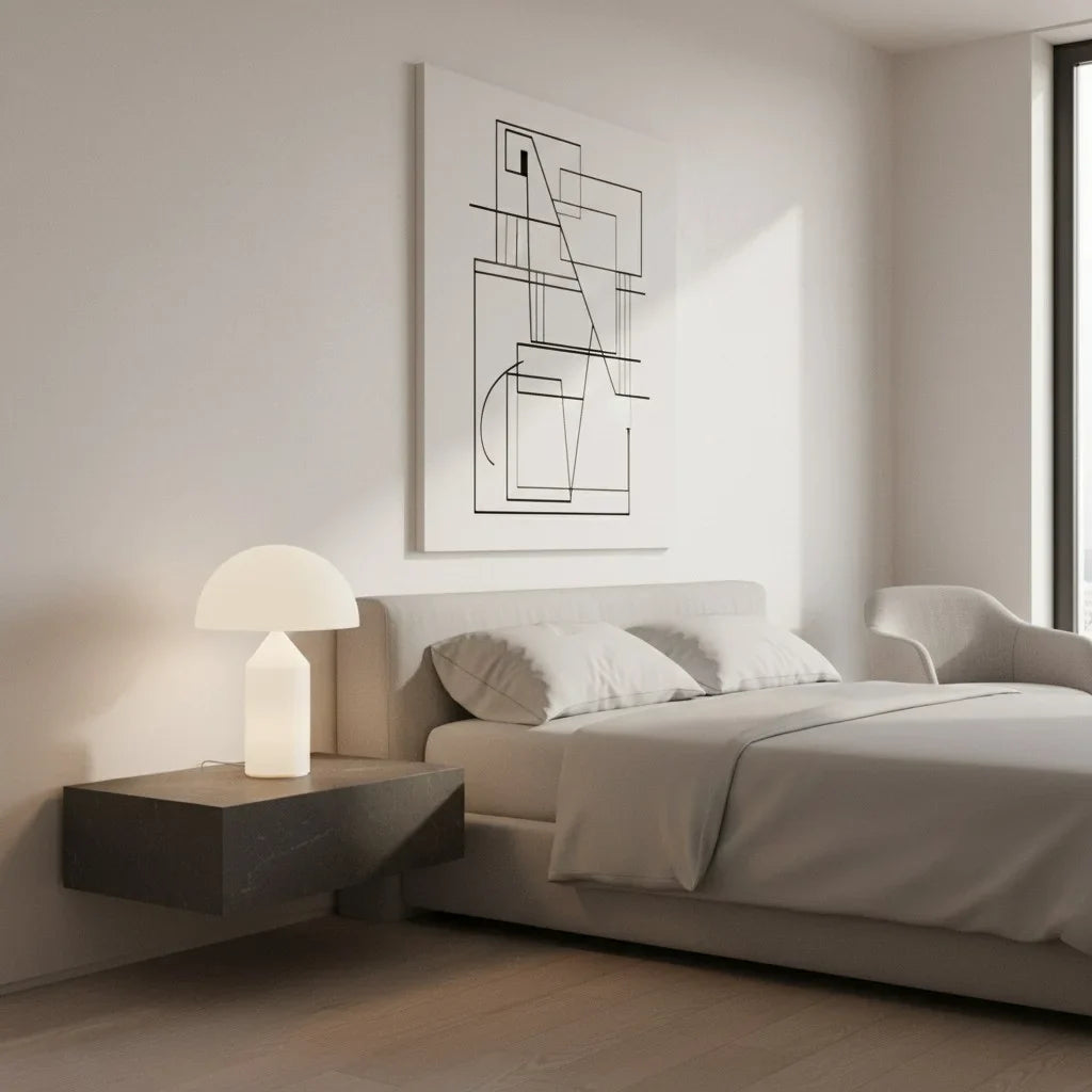 Corvin Modern Mushroom Shaped Metal Table Lamp