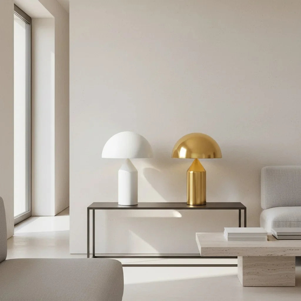 Corvin Modern Mushroom Shaped Metal Table Lamp