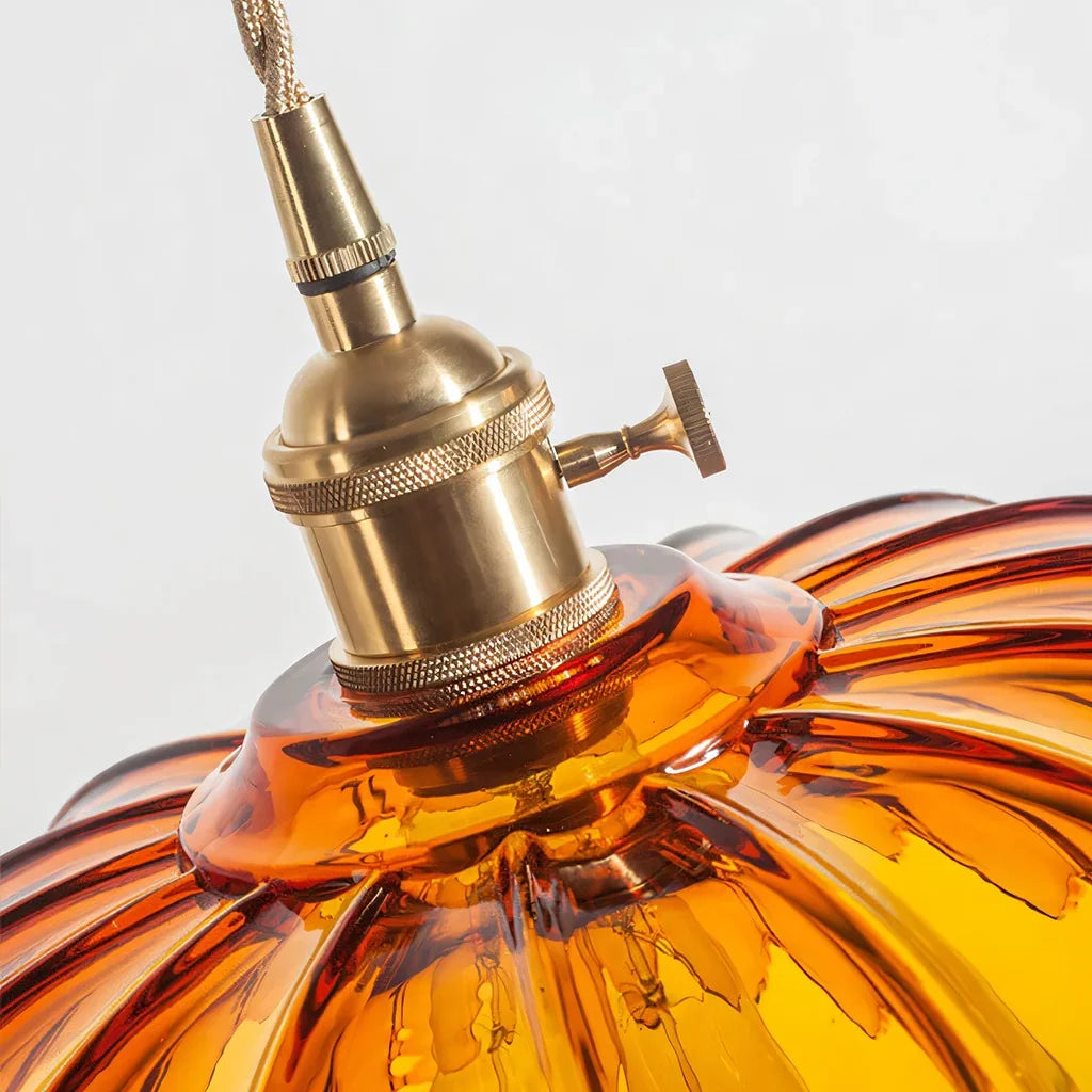 Dorian Vintage Tulip Petal Glass Floral Pendant Light