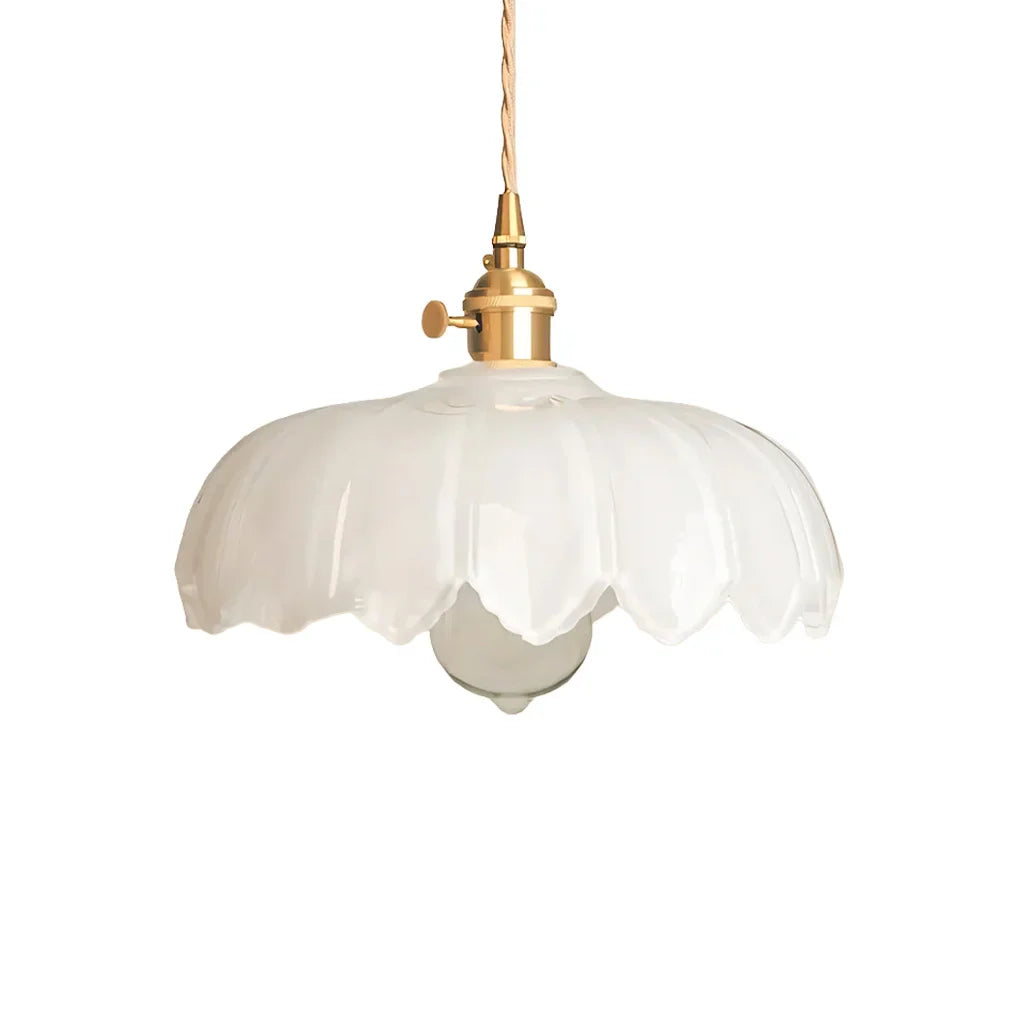 Dorian Vintage Tulip Petal Glass Floral Pendant Light