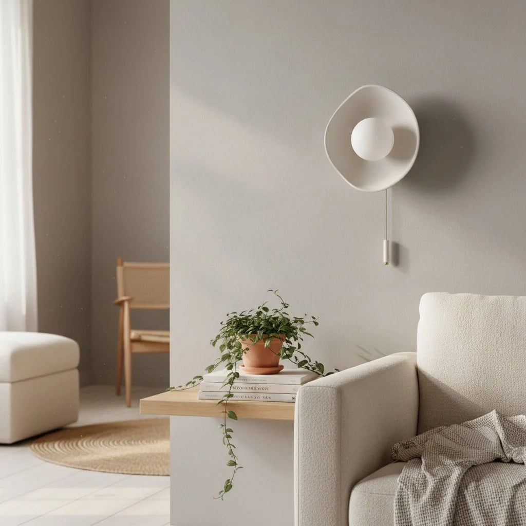 Ember Modern Bowl Ceramic Wall Sconce