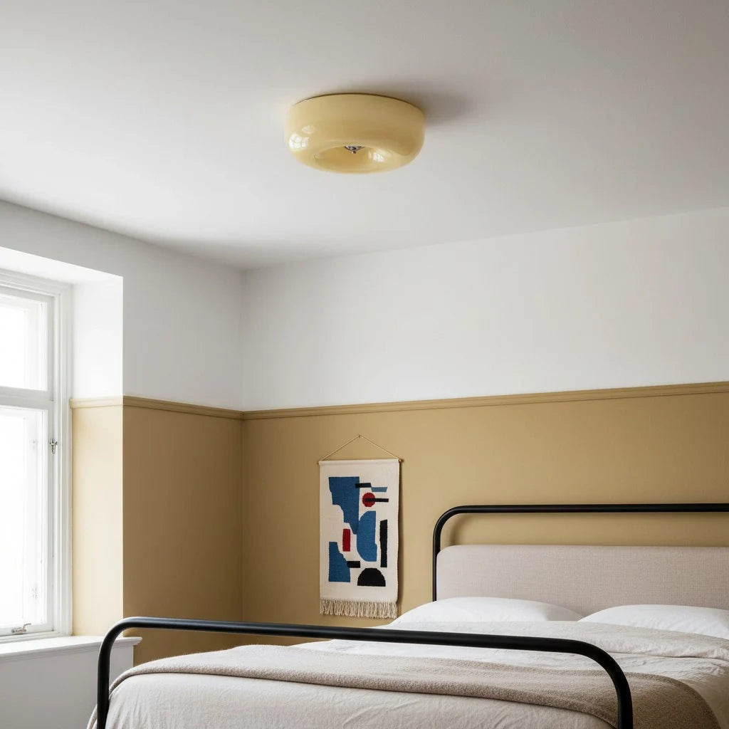 Halcyon Modern Bauhaus Glass Round Ceiling Lamp