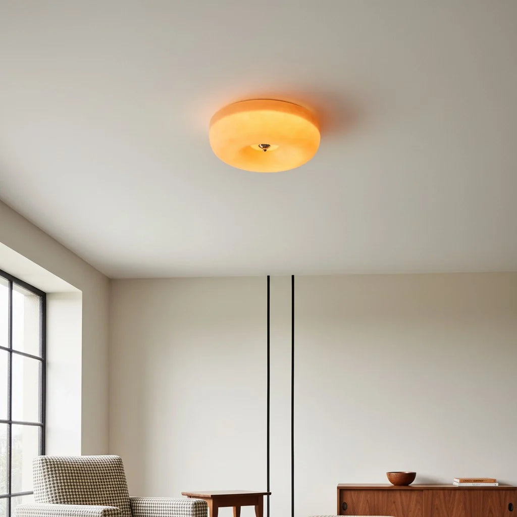 Halcyon Modern Bauhaus Glass Round Ceiling Lamp
