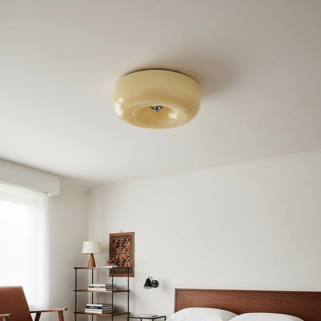 Halcyon Modern Bauhaus Glass Round Ceiling Lamp