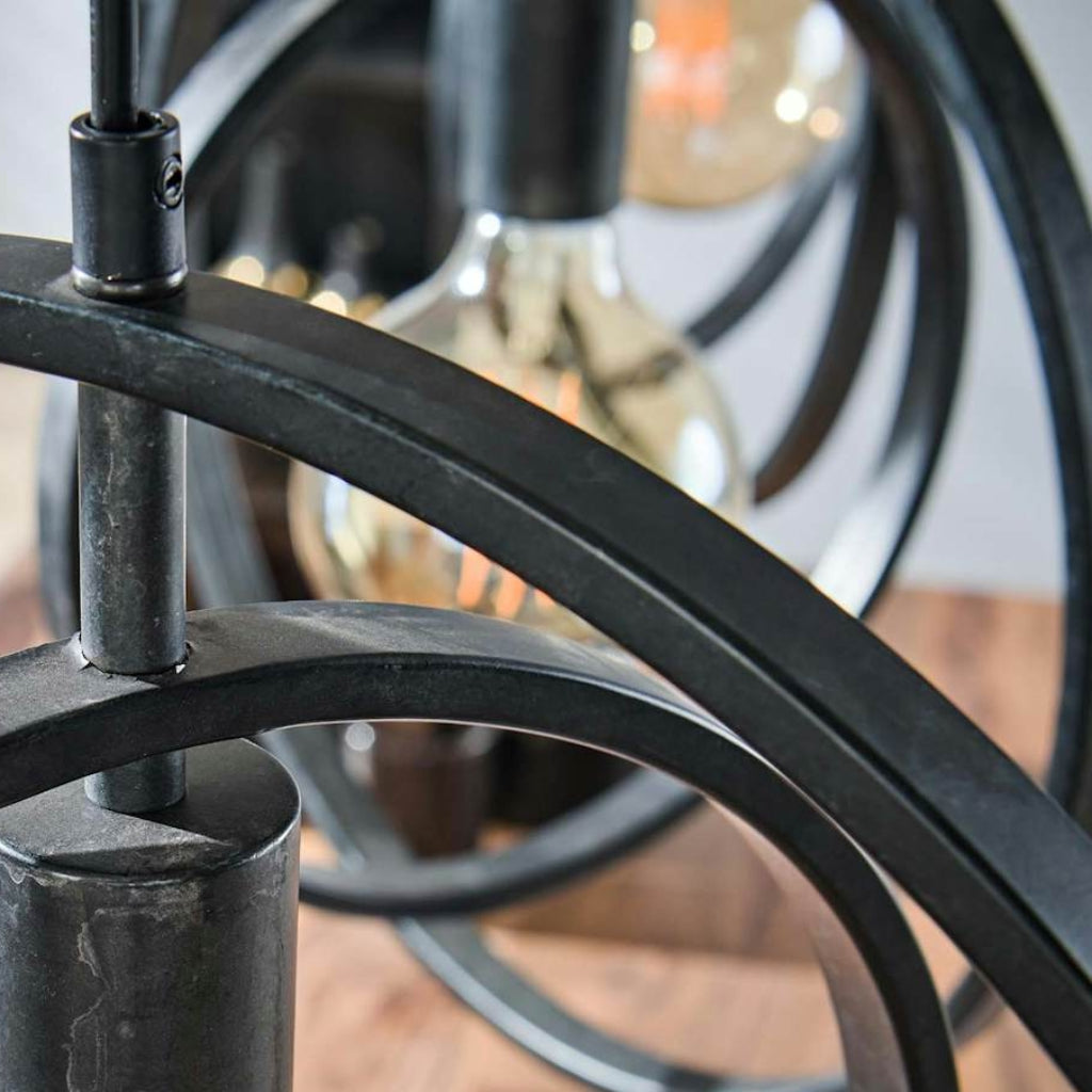 Industrial Metal Interlocking Rings 3-Light Pendant Light