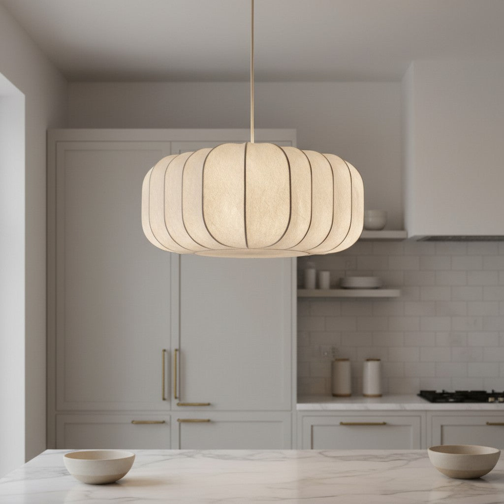 Japandi Natural Lantern Pendant Light