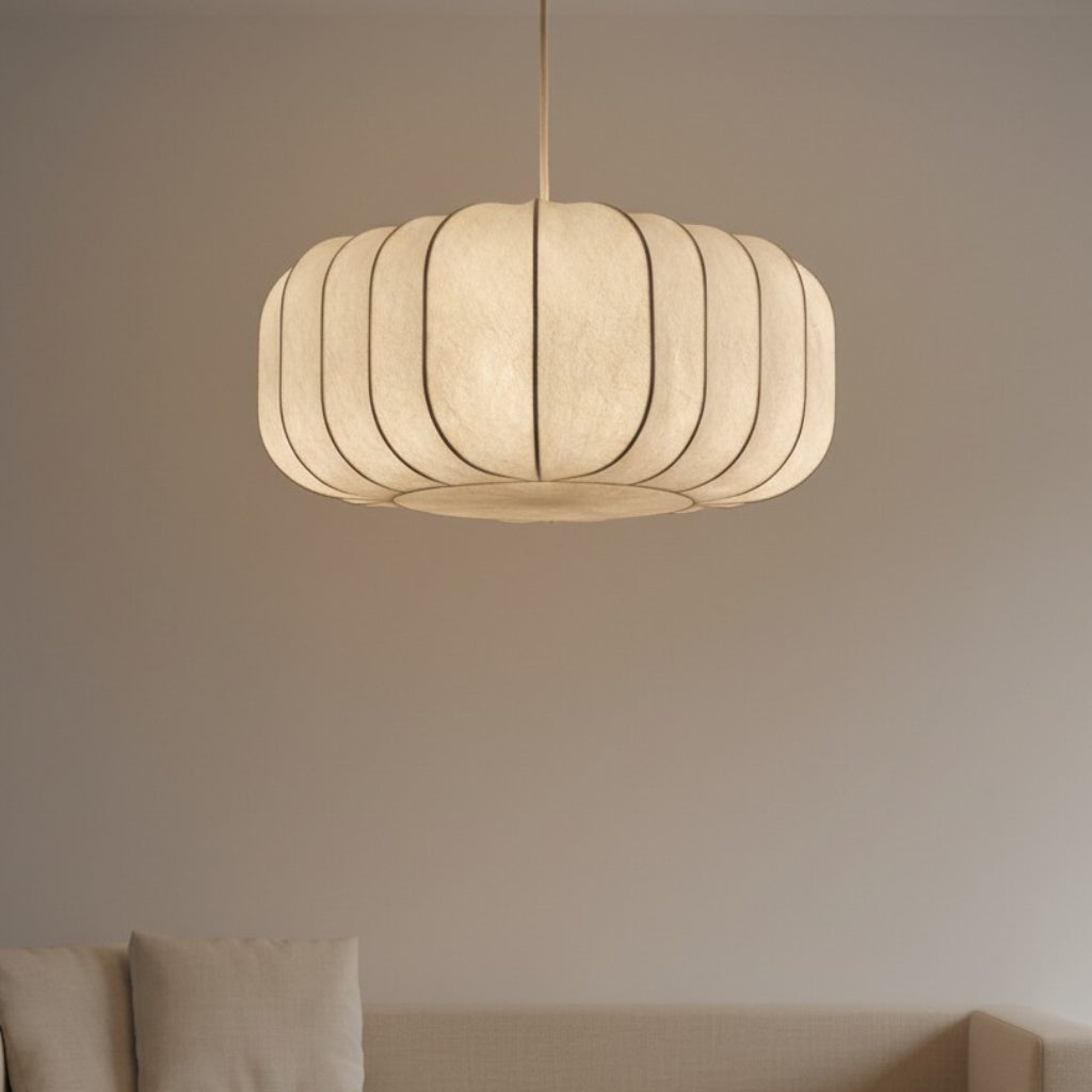Japandi Natural Lantern Pendant Light