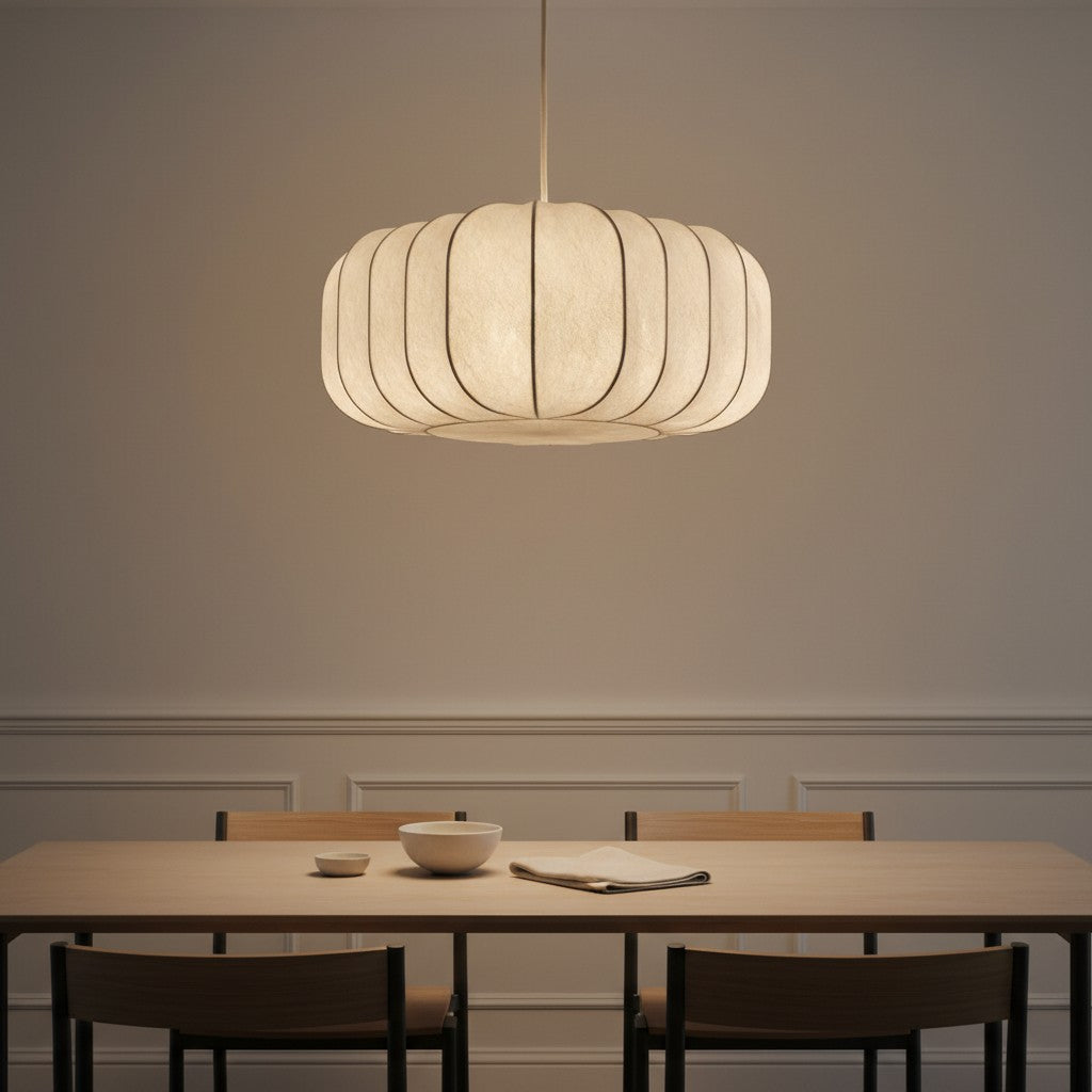 Japandi Natural Lantern Pendant Light