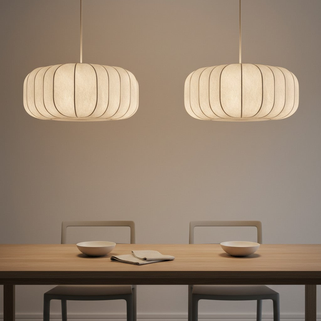 Japandi Natural Lantern Pendant Light
