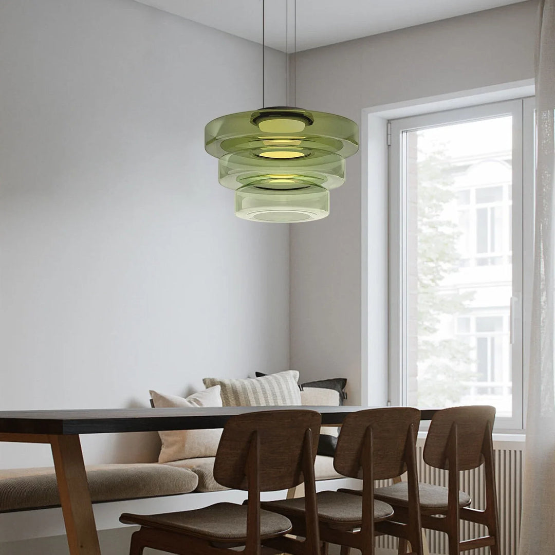 Oberon Creative Multi-Disc Glass Pendant Light
