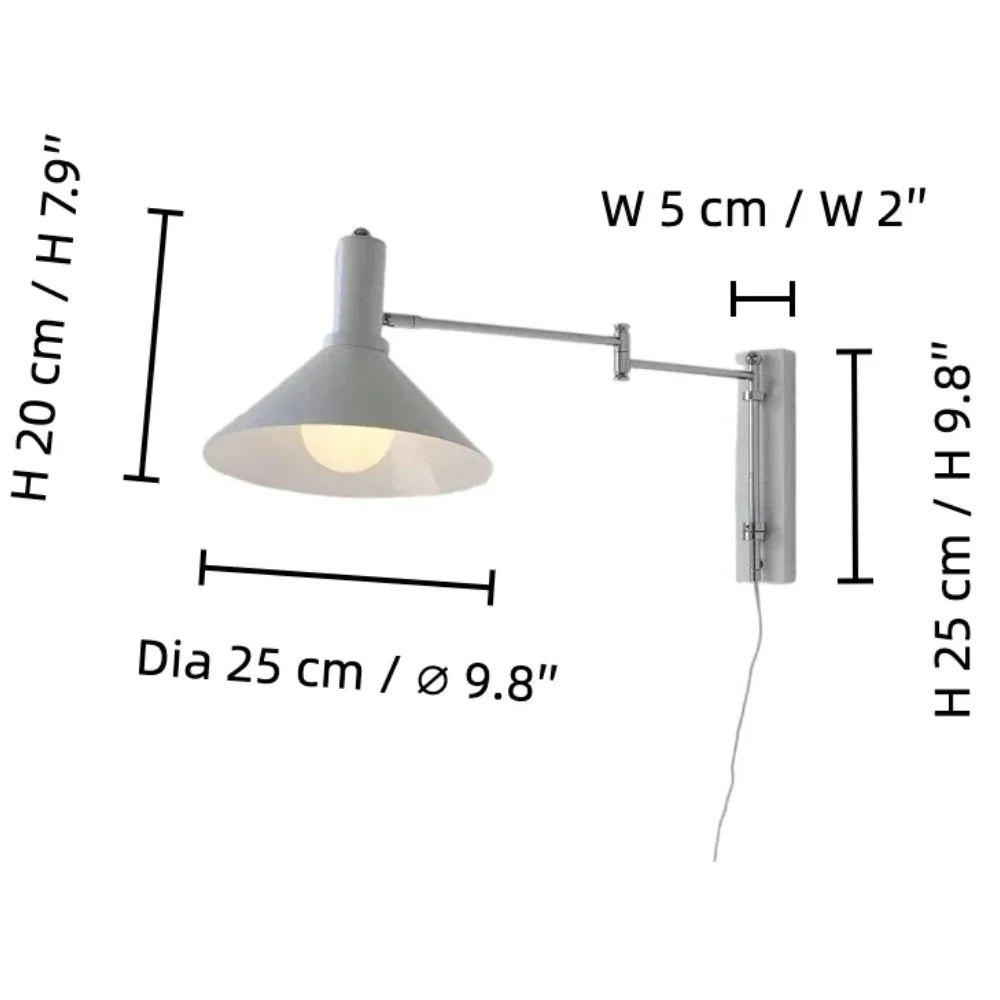 Kaisa Bauhaus Colored Swing Arm Wall Light