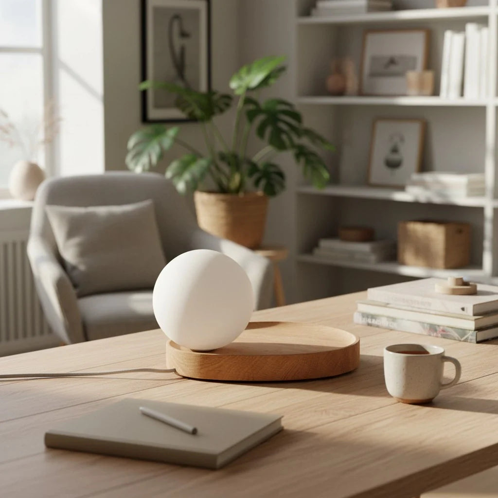 Katri Minimalist Opaline Globe Table Lamp