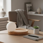 Load image into Gallery viewer, Katri Minimalist Opaline Globe Table Lamp
