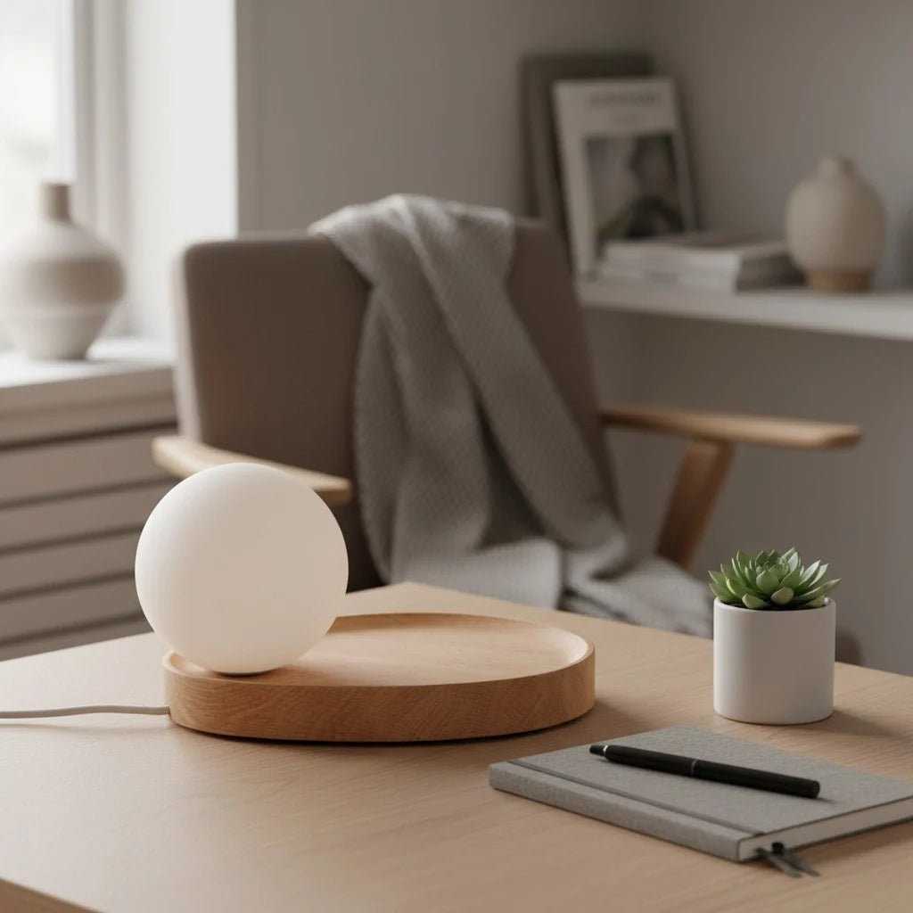 Katri Minimalist Opaline Globe Table Lamp