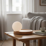 Load image into Gallery viewer, Katri Minimalist Opaline Globe Table Lamp
