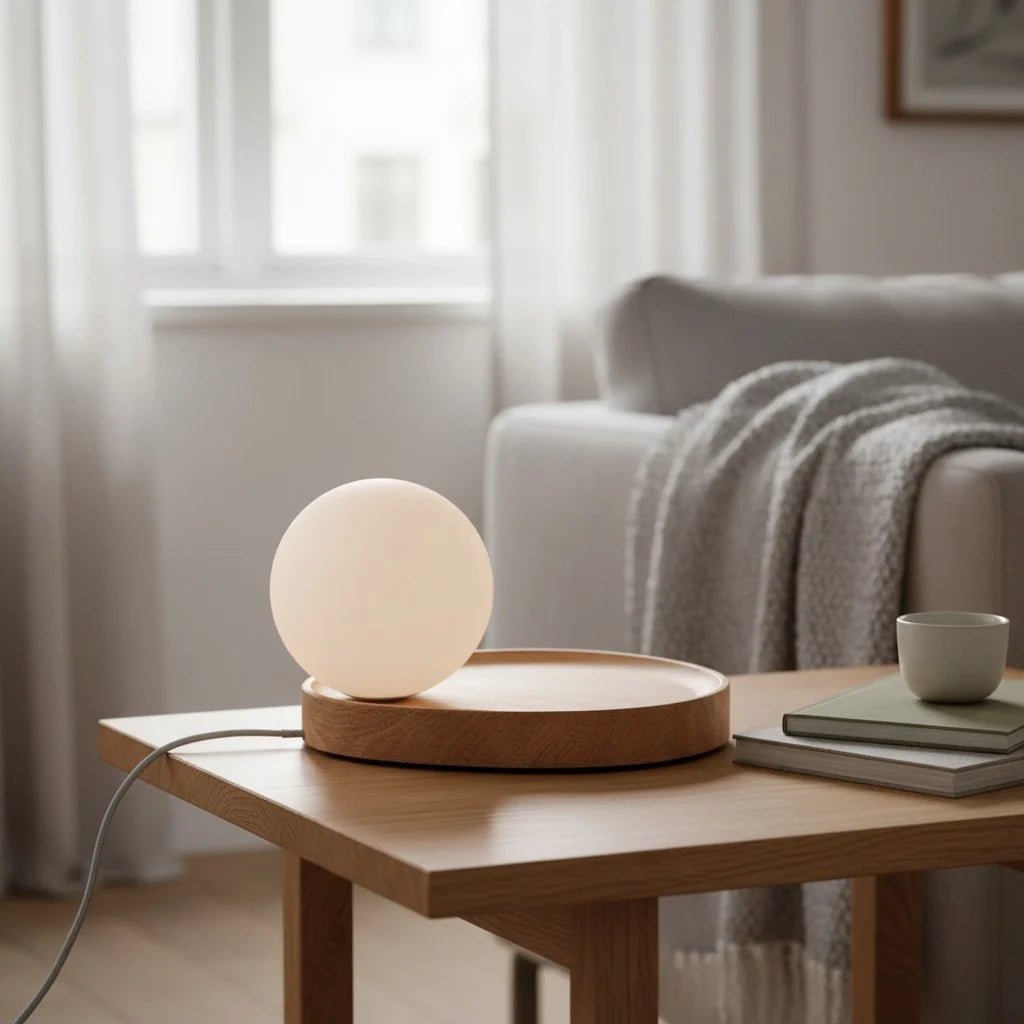 Katri Minimalist Opaline Globe Table Lamp