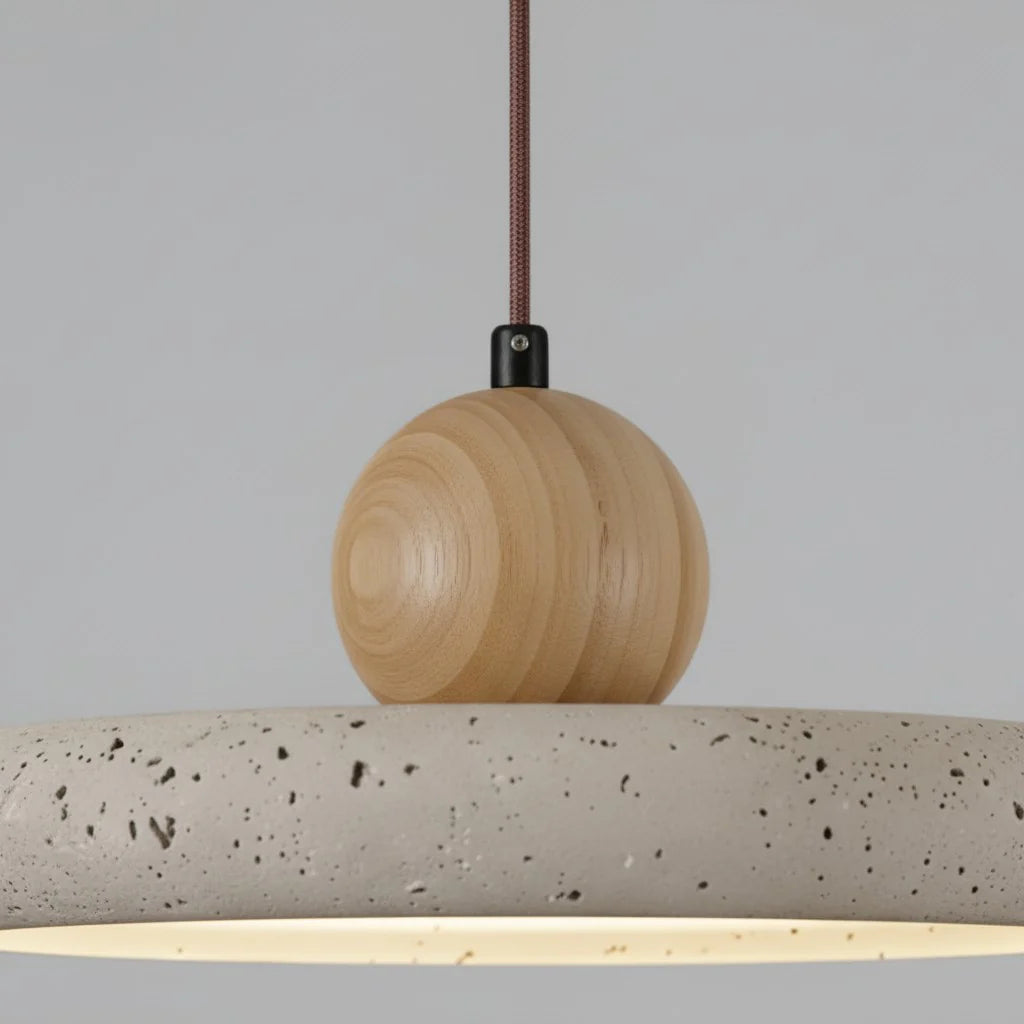 Katriina Vintage Travertine Circle Pendant Light
