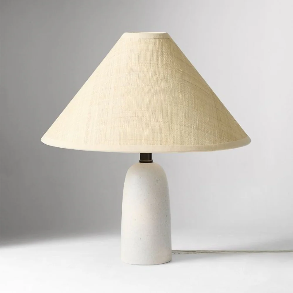 Matteo Minimalist Raffia Ceramic Base Table Lamp