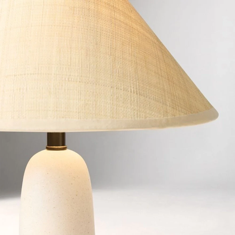 Matteo Minimalist Raffia Ceramic Base Table Lamp