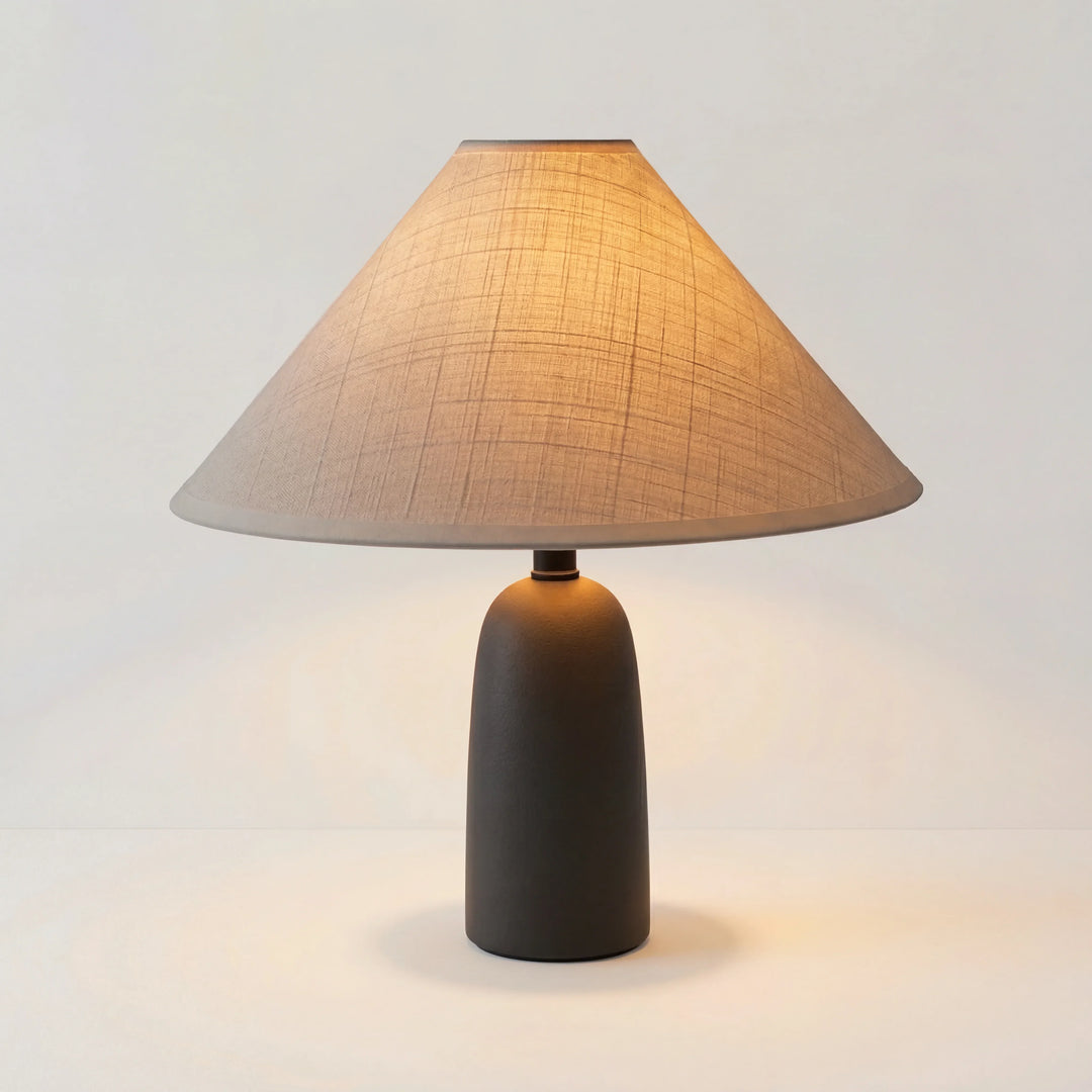 Matteo Minimalist Raffia Ceramic Base Table Lamp