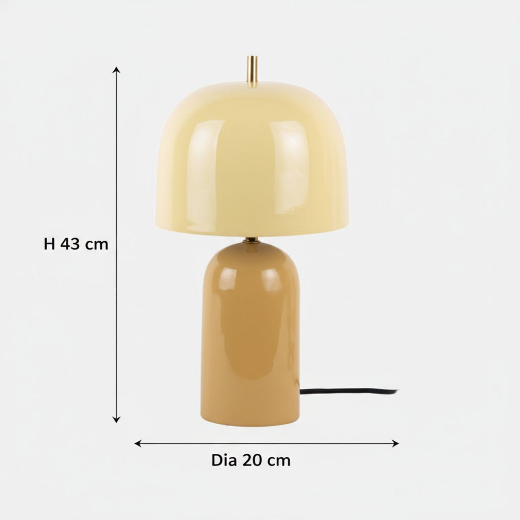 Mid-Century Metal Mushroom Dome Table Lamp