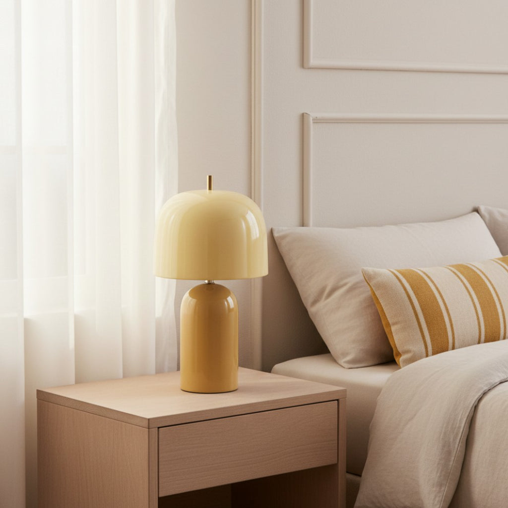 Mid-Century Metal Mushroom Dome Table Lamp