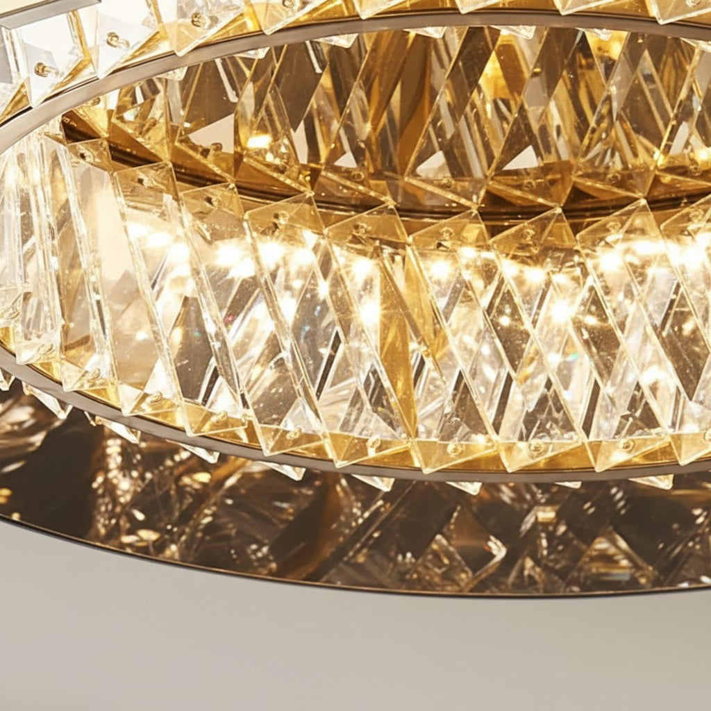 Plafonnier LED moderne à intensité variable en cristal