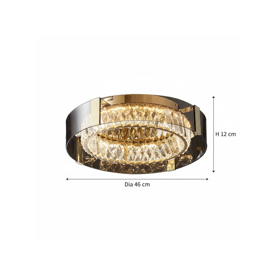 Plafonnier LED moderne à intensité variable en cristal